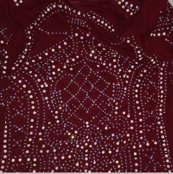 Wine studded mesh top - Picture 3 of 6